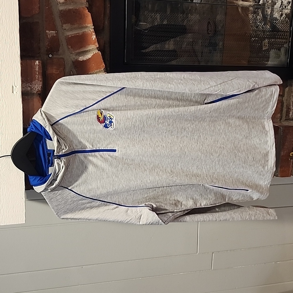 Men's KU gray 1/4 zip